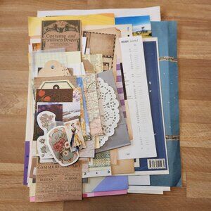 70 + Piece Ephemera Lot Junk Journal Scrapbooking Paper Supplies Mixed Bundle